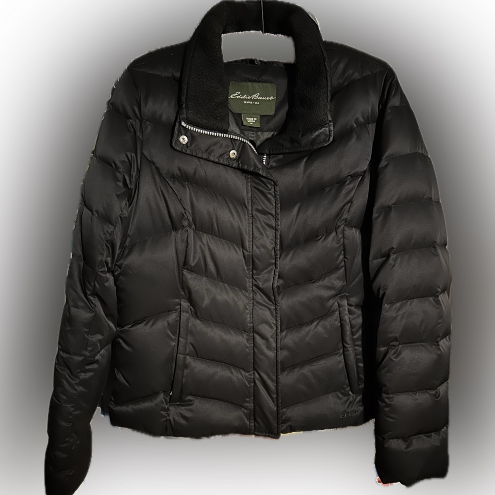 Eddie Bauer black goose down short coat MEDIUM